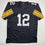 Autographed/Signed Terry Bradshaw Pittsburgh Black Football Jersey Beckett BAS COA