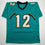 Autographed/Signed Travis Hunter Jacksonville Teal Retro Football Jersey Beckett BAS COA