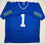 Autographed/Signed Warren Moon HOF 06 Seattle Blue Retro Football Jersey Beckett BAS COA