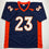 Autographed/Signed Willis McGahee Denver Blue Football Jersey JSA COA