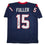 Autographed/Signed Will Fuller Houston Blue Football Jersey JSA COA