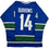 Autographed/Signed Alexandre Alex Burrows Vancouver Blue Hockey Jersey Beckett BAS COA