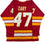 Autographed/Signed Connor Zary Calgary Red Hockey Jersey Beckett BAS COA