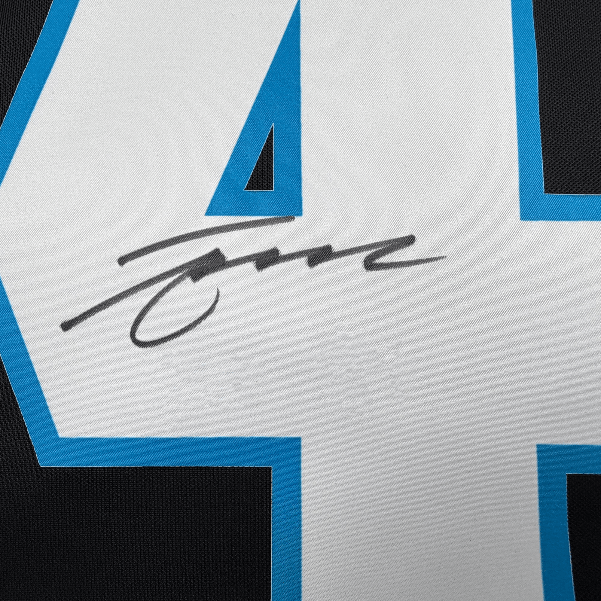 Framed Autographed/Signed Tetairoa McMillan 35x39 Carolina Panthers Black Authentic Football Jersey Fanatics COA