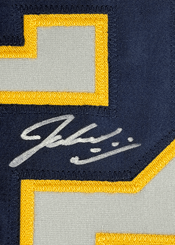 Framed Autographed/Signed Jacob Misiorowski 35x39 Milwaukee Grey Baseball Jersey JSA COA