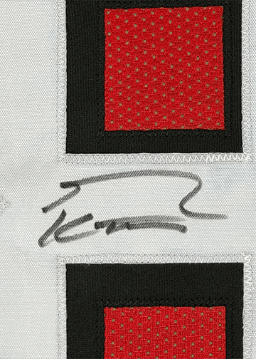 Framed Autographed/Signed George Kittle 35x39 San Francisco Red Alternate Football Jersey Beckett BAS COA