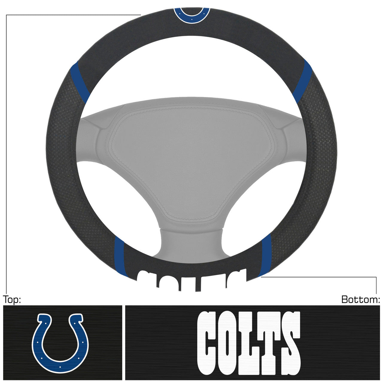 Indianapolis Colts Steering Wheel Cover Mesh/Stitched - Sports Collectibles, Sports Memorabilia, Sports Fan Shop, Sports Gifts