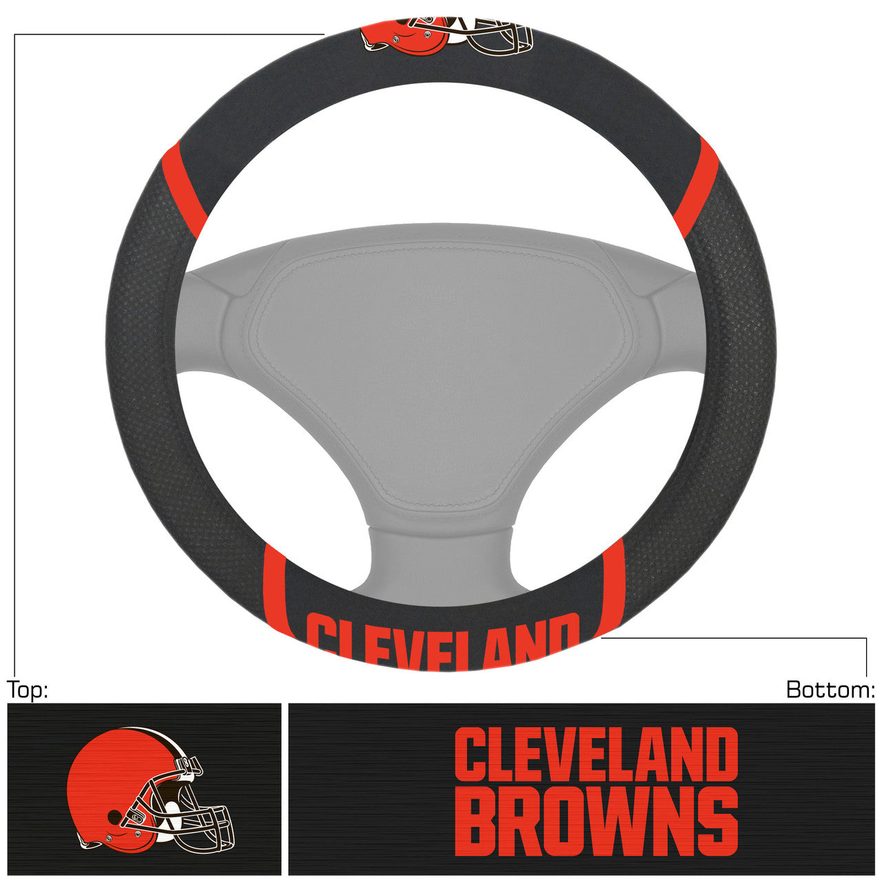 Cleveland Browns Steering Wheel Cover Mesh/Stitched - Sports Collectibles, Sports Memorabilia, Sports Fan Shop, Sports Gifts