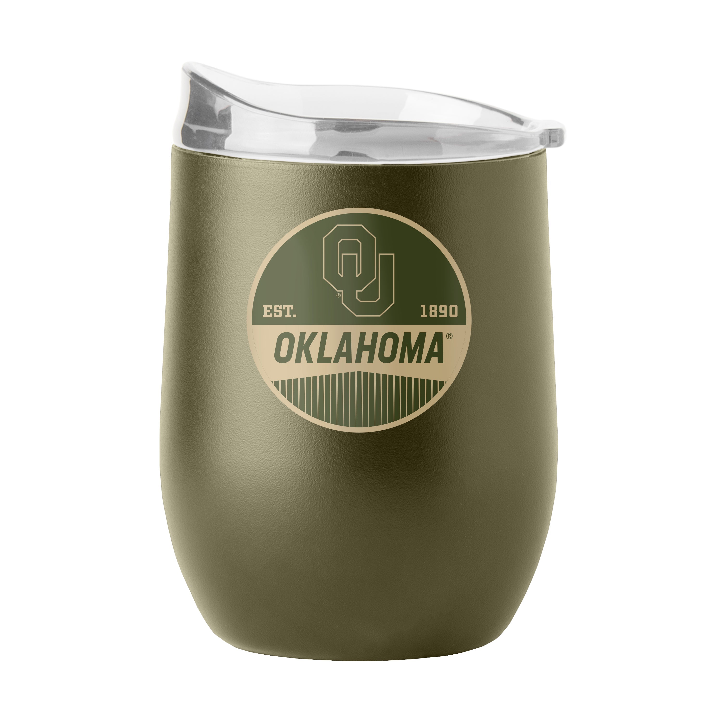 Oklahoma 16oz Badge Powder Coat Curved Beverage