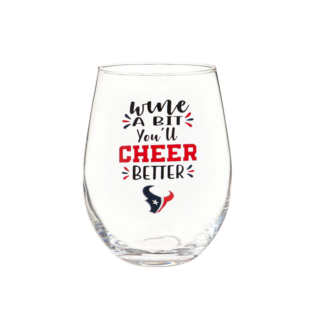Houston Texans Glass 17oz Wine Stemless Boxed - Sports Collectibles, Sports Memorabilia, Sports Fan Shop, Sports Gifts