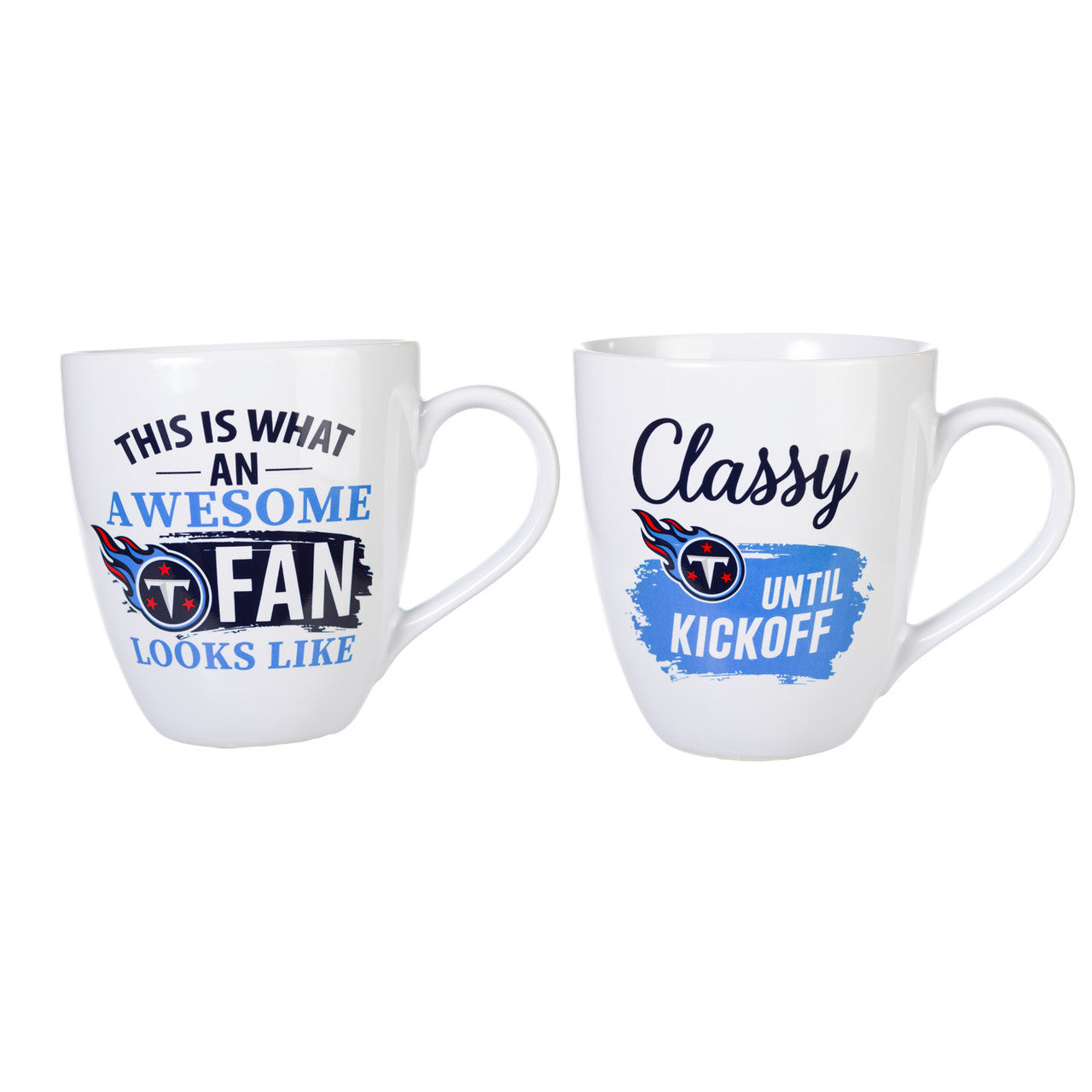 Tennessee Titans Coffee Mug 17oz Ceramic 2 Piece Set with Gift Box - Sports Collectibles, Sports Memorabilia, Sports Fan Shop, Sports Gifts