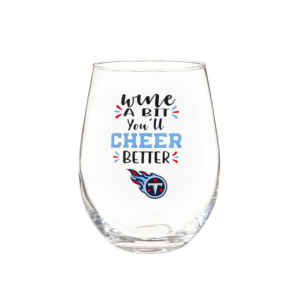 Tennessee Titans Glass 17oz Wine Stemless Boxed - Sports Collectibles, Sports Memorabilia, Sports Fan Shop, Sports Gifts
