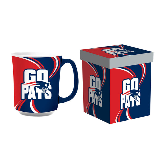 New England Patriots Coffee Mug 14oz Ceramic with Matching Box - Sports Collectibles, Sports Memorabilia, Sports Fan Shop, Sports Gifts