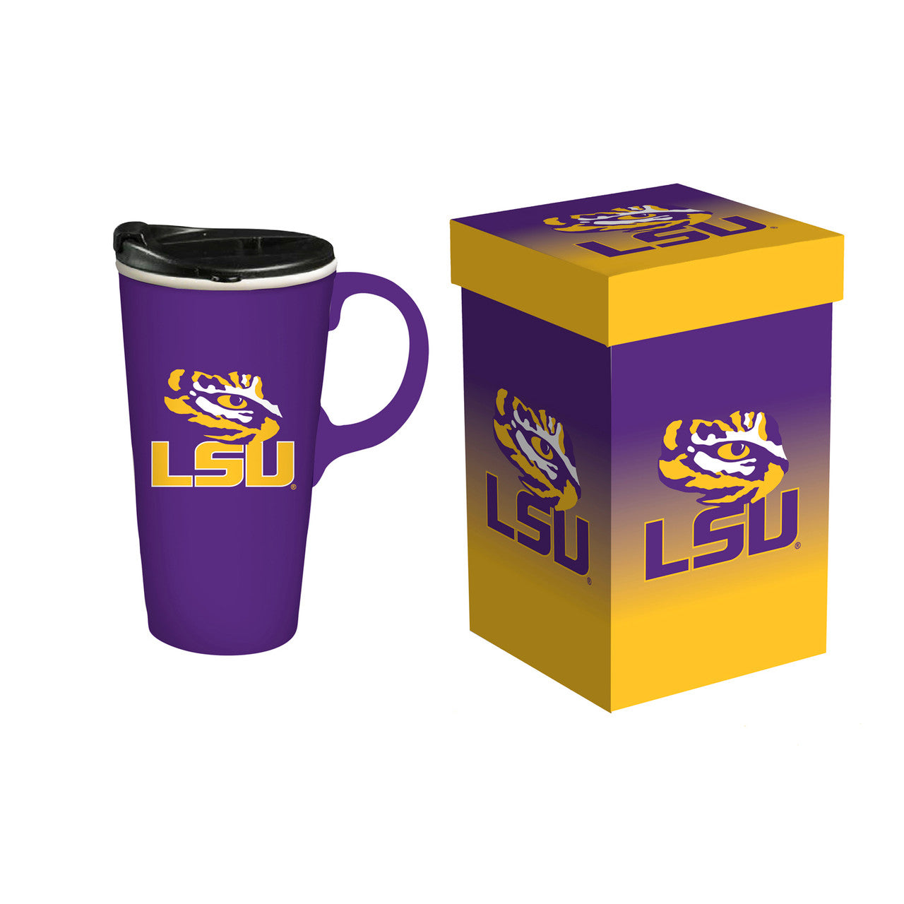 LSU Tigers Drink 17oz Travel Latte Boxed - Sports Collectibles, Sports Memorabilia, Sports Fan Shop, Sports Gifts