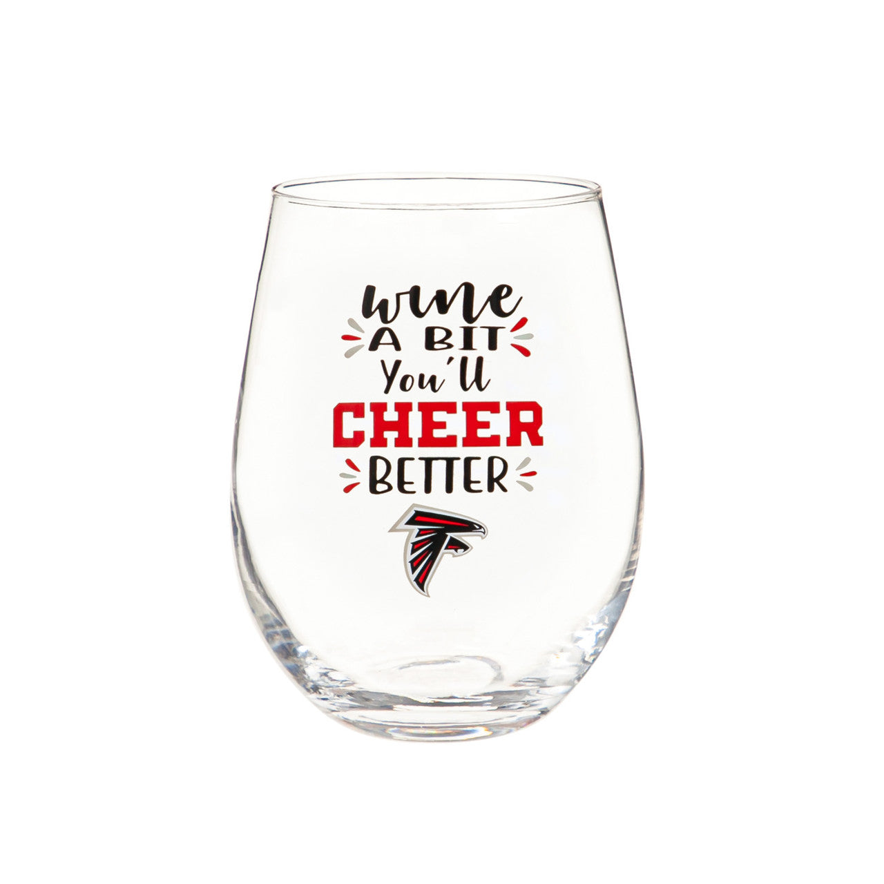 Atlanta Falcons Glass 17oz Wine Stemless Boxed - Sports Collectibles, Sports Memorabilia, Sports Fan Shop, Sports Gifts