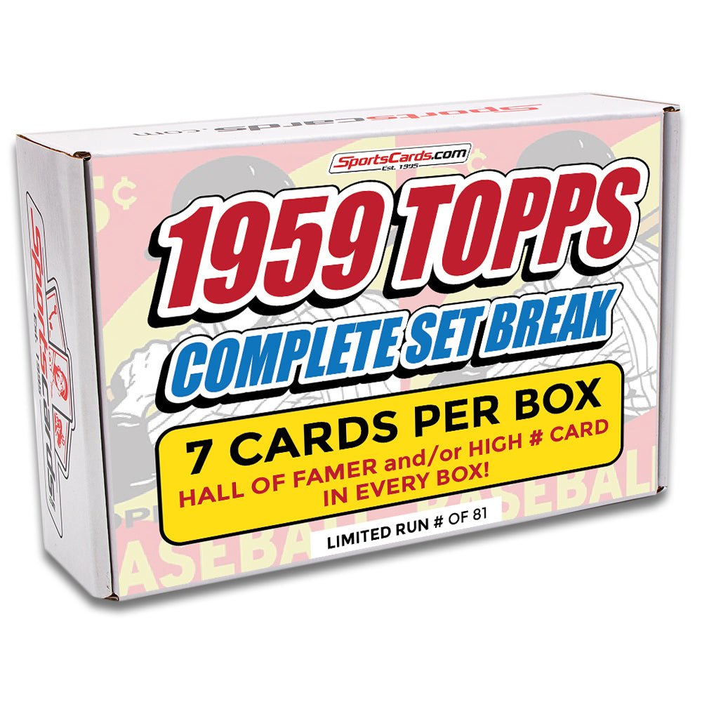 1959 TOPPS BASEBALL COMPLETE SET BREAK - 7 CARDS PER BOX! INCLUDES A HOFer AND/OR HIGH #! - Sports Gifts, Sports Memorabilia, Sports Collectibles, Fan Shop