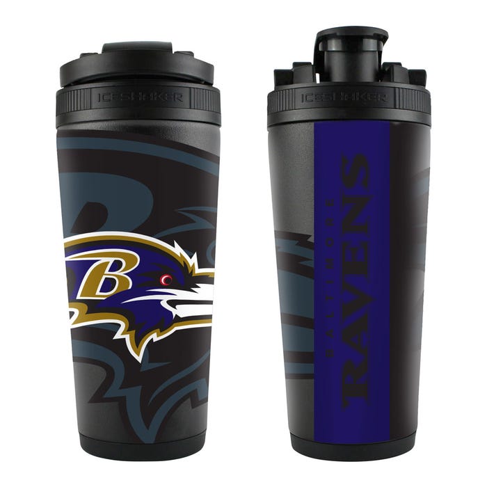 Baltimore Ravens 26oz 4D Stainless Steel Ice Shaker - Sports Gifts, Sports Memorabilia, Sports Collectibles, Fan Shop