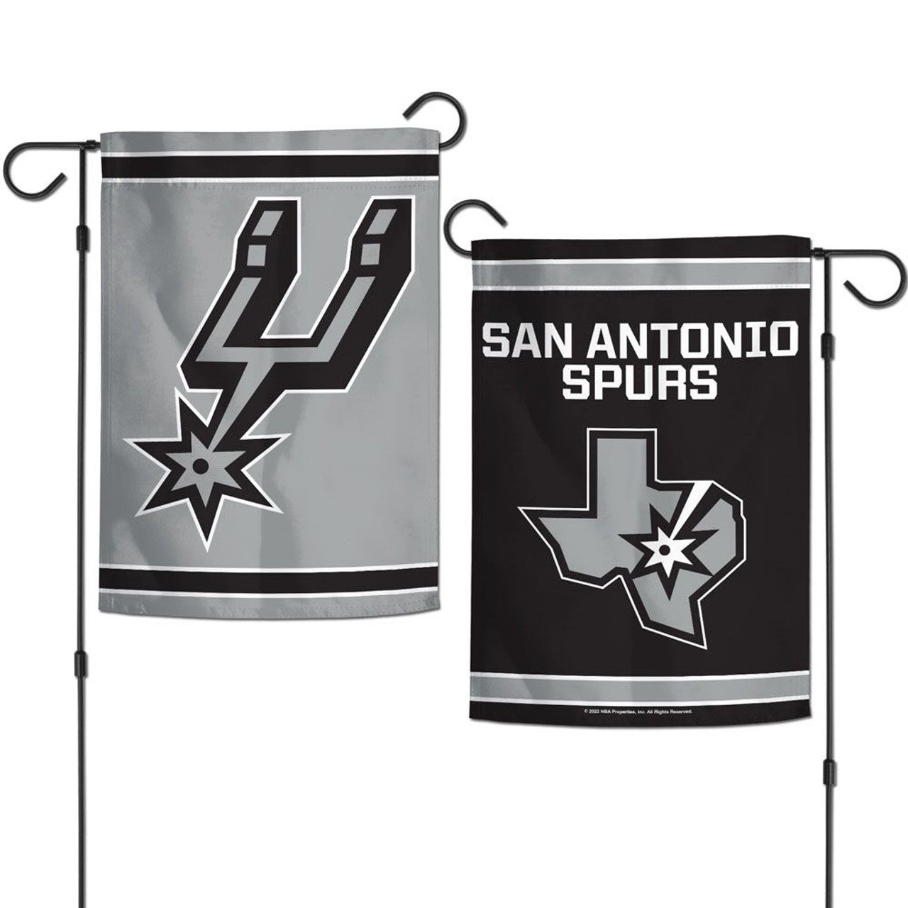 San Antonio Spurs Flag 12x18 Garden Style 2 Sided - Special Order - Sports Collectibles, Sports Memorabilia, Sports Fan Shop, Sports Gifts