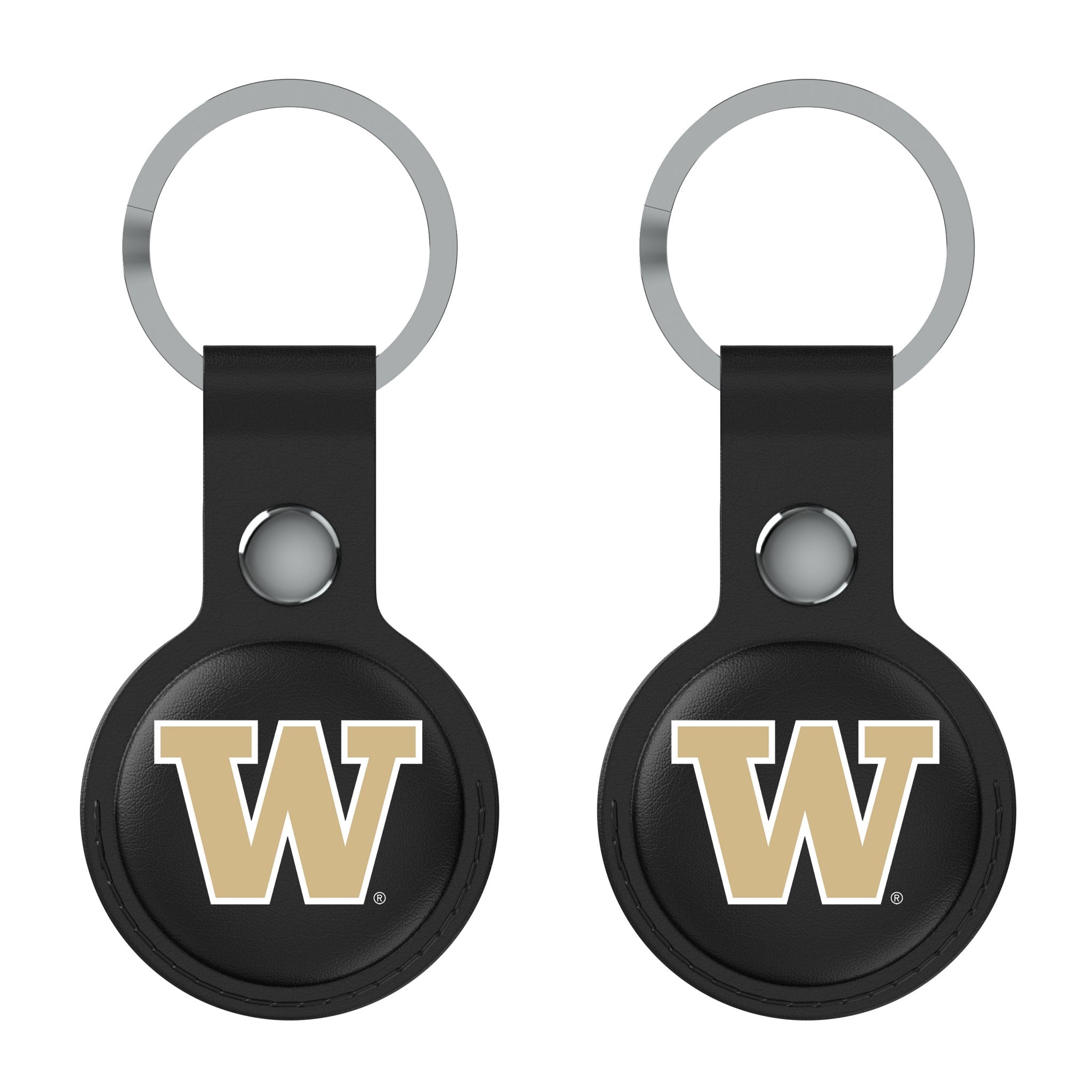 University of Washington Huskies Insignia Black Airtag Holder 2-Pack - Sports Gifts, Sports Memorabilia, Sports Collectibles, Fan Shop