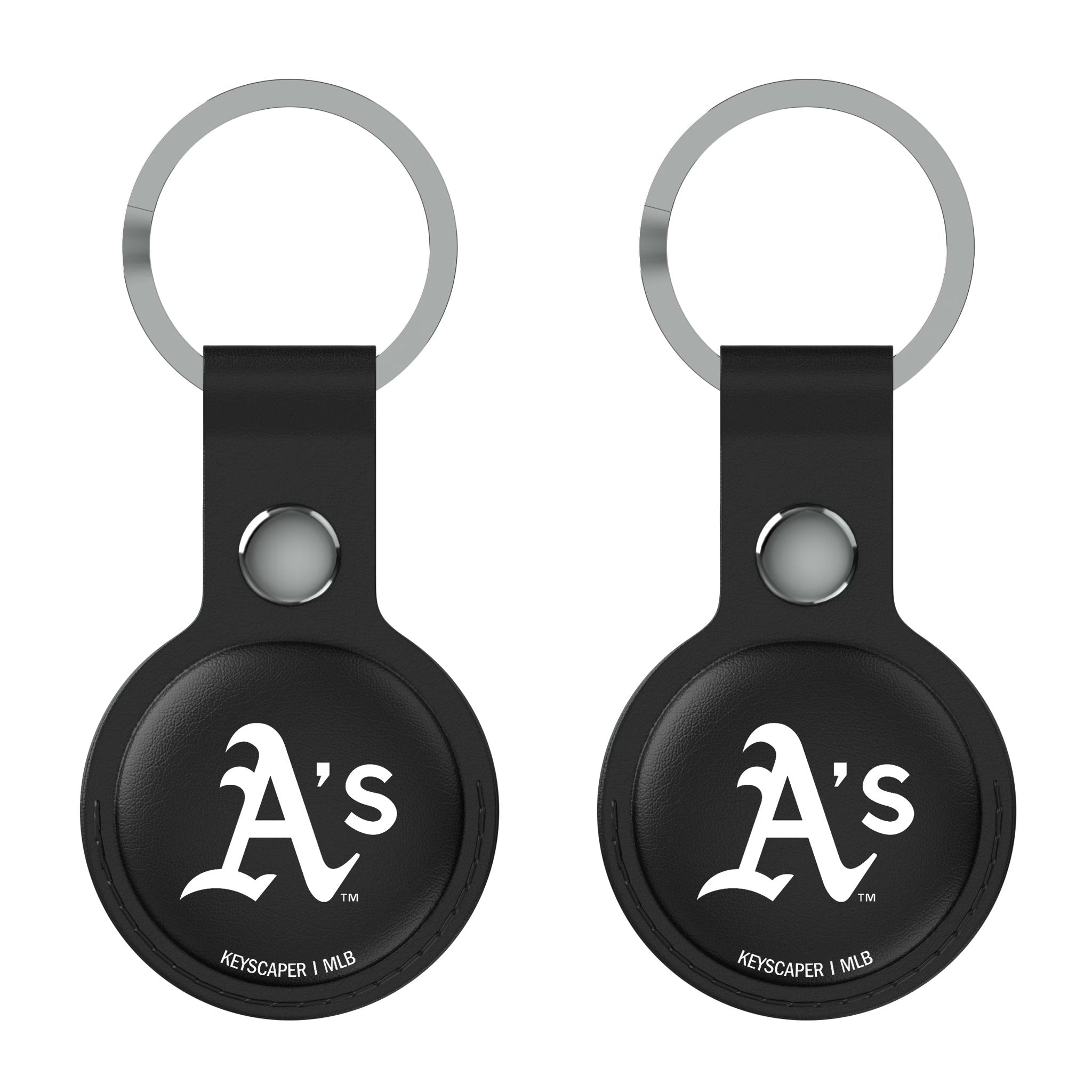 Oakland Athletics Insignia Black Airtag Holder 2-Pack - Sports Gifts, Sports Memorabilia, Sports Collectibles, Fan Shop