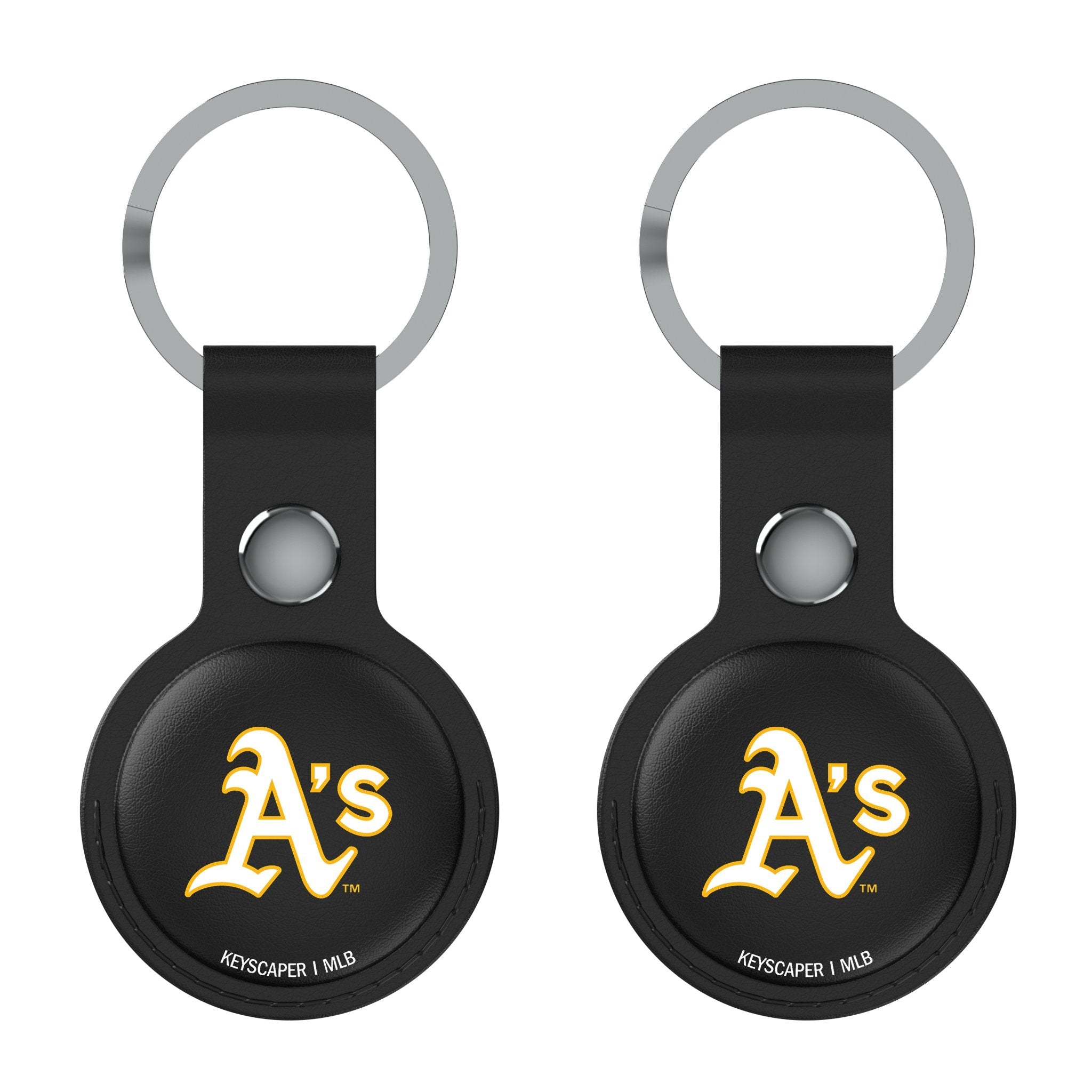 Oakland Athletics Insignia Black Airtag Holder 2-Pack - Sports Gifts, Sports Memorabilia, Sports Collectibles, Fan Shop