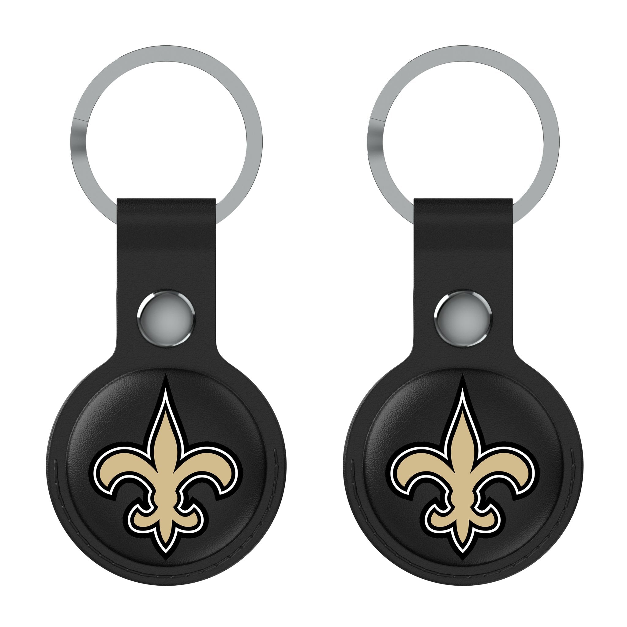 New Orleans Saints Insignia Black Airtag Holder 2-Pack - Sports Gifts, Sports Memorabilia, Sports Collectibles, Fan Shop
