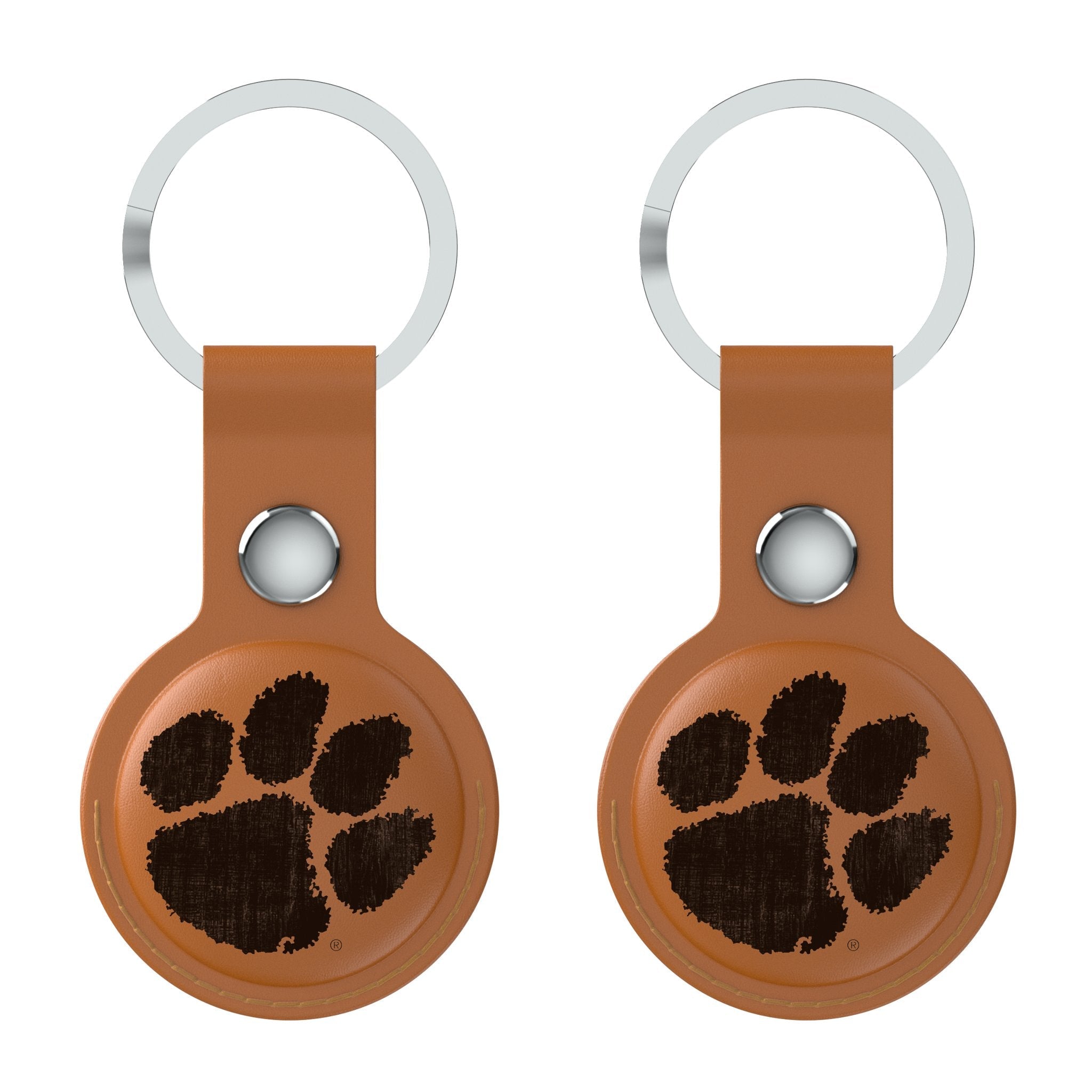 Clemson University Tigers Burn Brown Airtag Holder 2-Pack - Sports Gifts, Sports Memorabilia, Sports Collectibles, Fan Shop