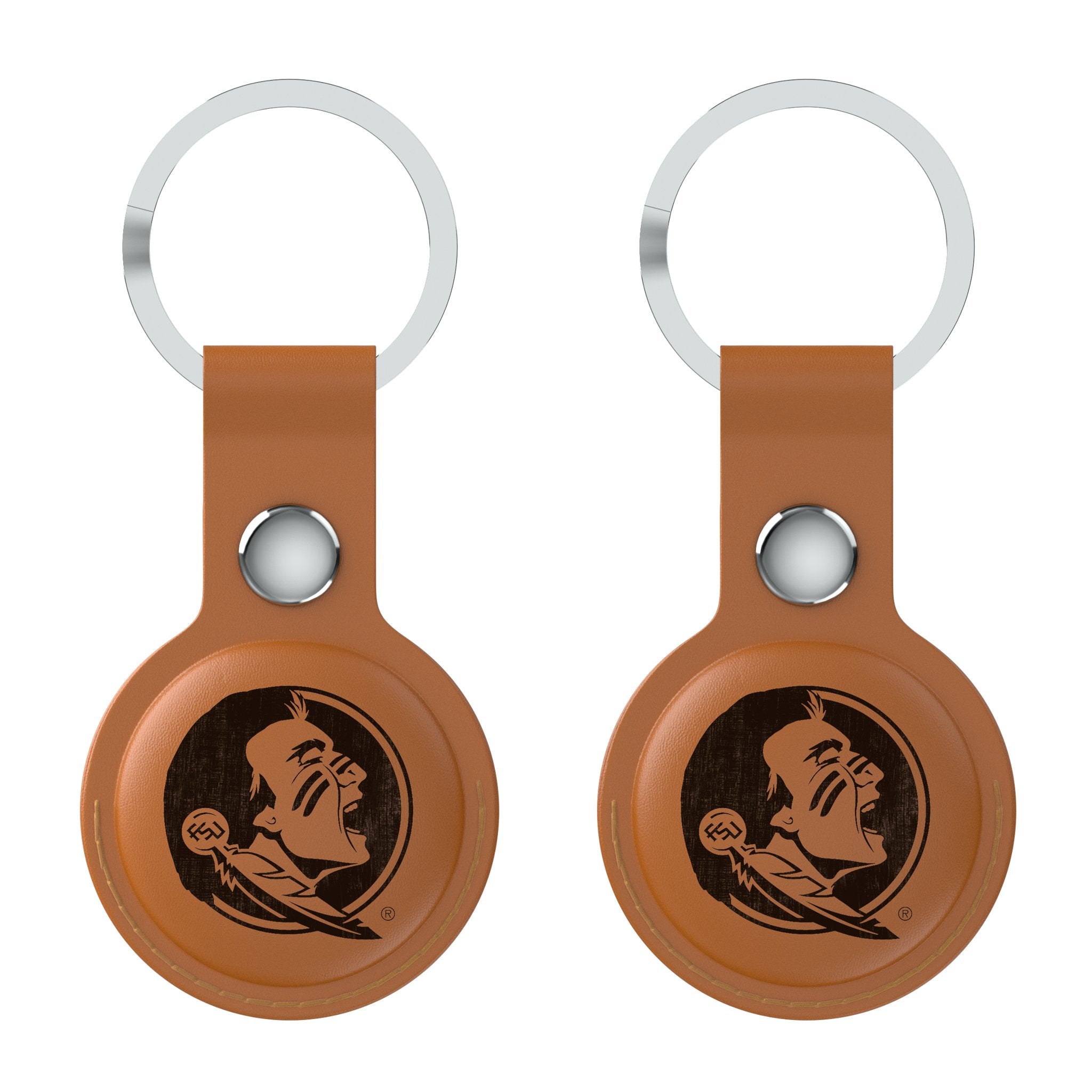 Florida State University Seminoles Burn Brown Airtag Holder 2-Pack - Sports Gifts, Sports Memorabilia, Sports Collectibles, Fan Shop