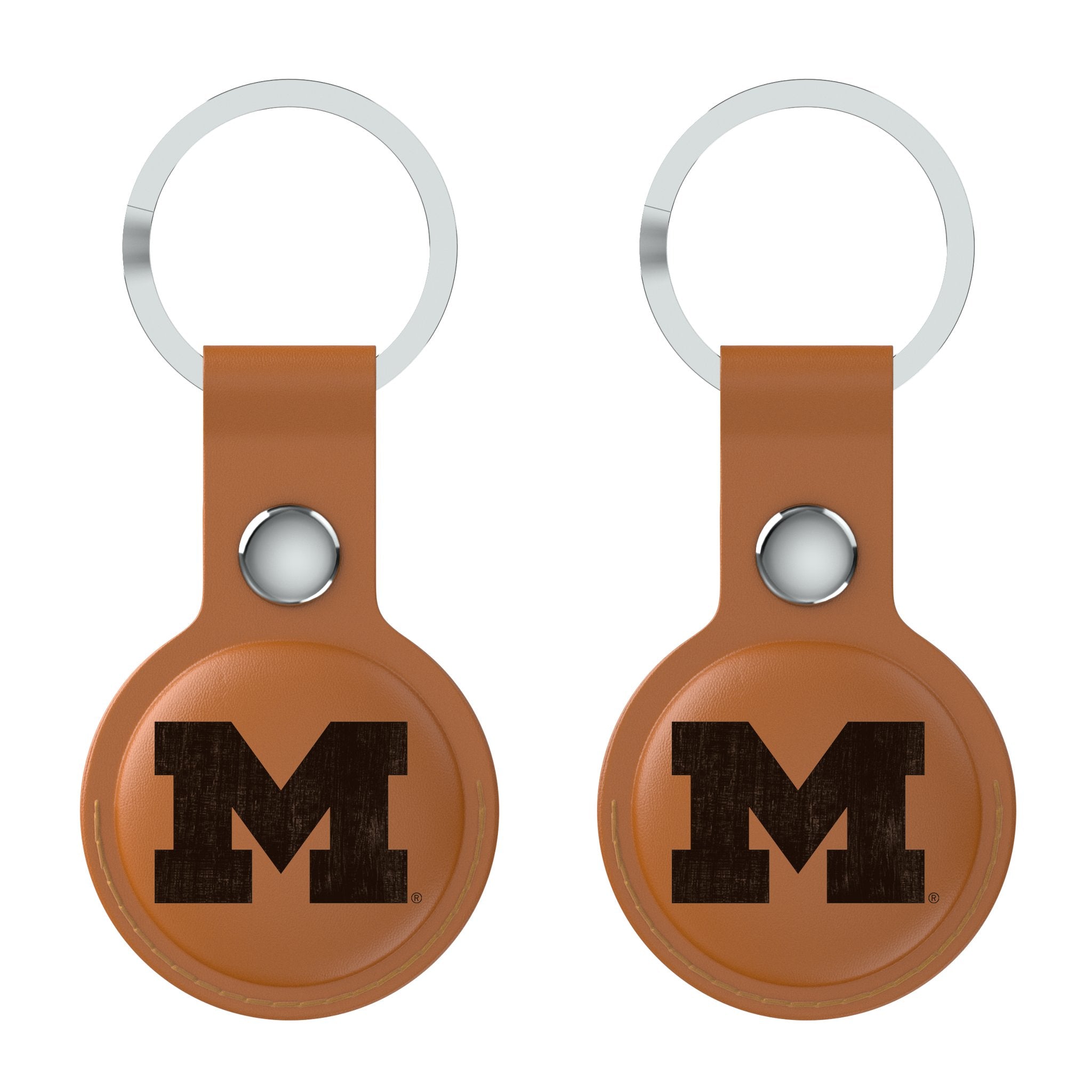 University of Michigan Wolverines Burn Brown Airtag Holder 2-Pack - Sports Gifts, Sports Memorabilia, Sports Collectibles, Fan Shop