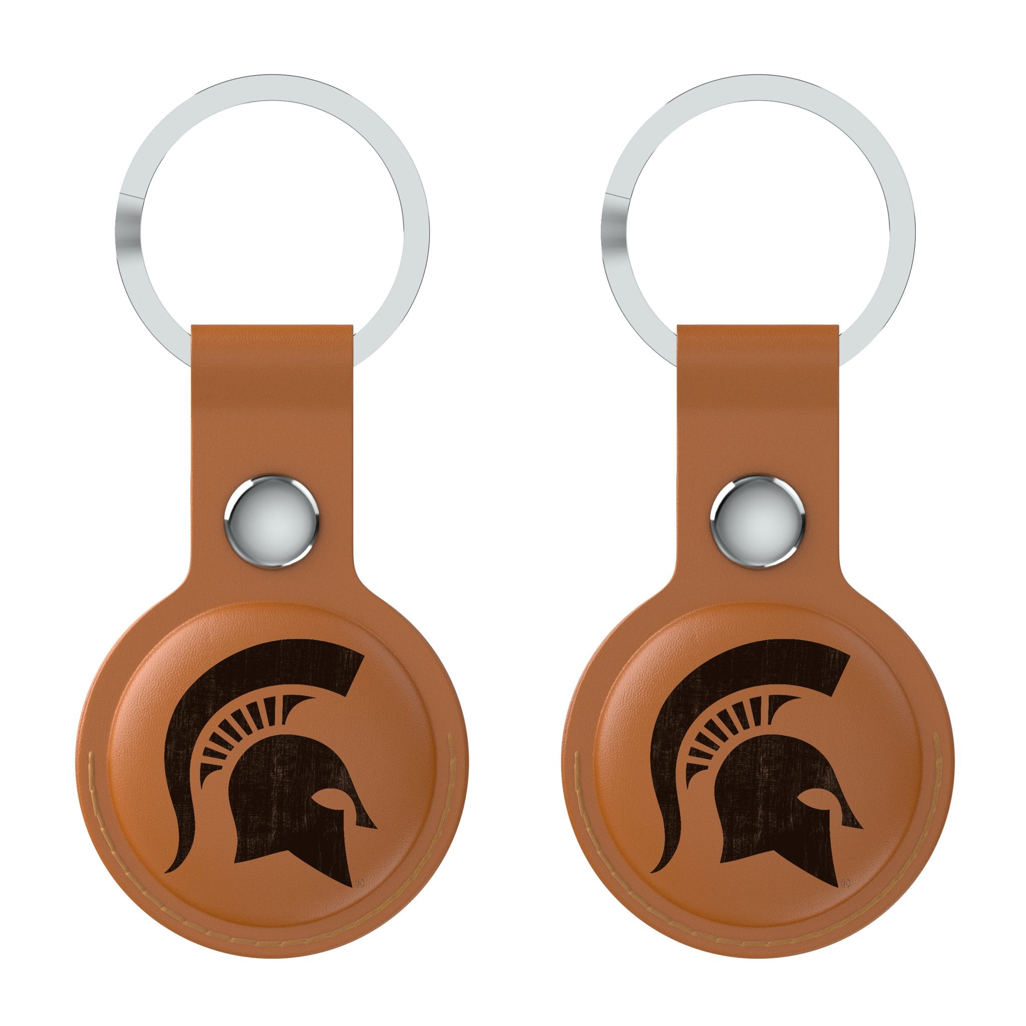 Michigan State University Spartans Burn Brown Airtag Holder 2-Pack - Sports Gifts, Sports Memorabilia, Sports Collectibles, Fan Shop