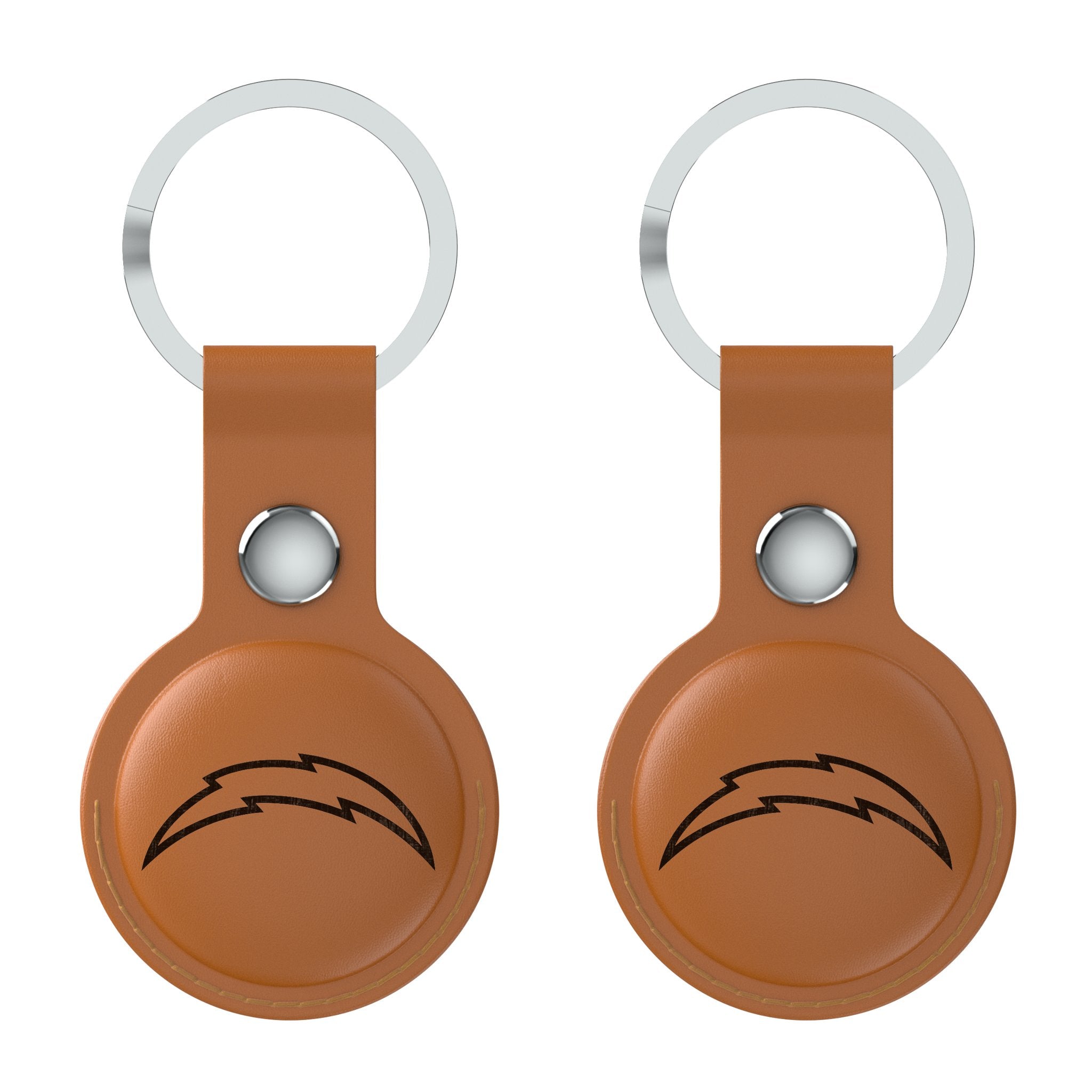 Los Angeles Chargers Burn Brown Airtag Holder 2-Pack - Sports Gifts, Sports Memorabilia, Sports Collectibles, Fan Shop