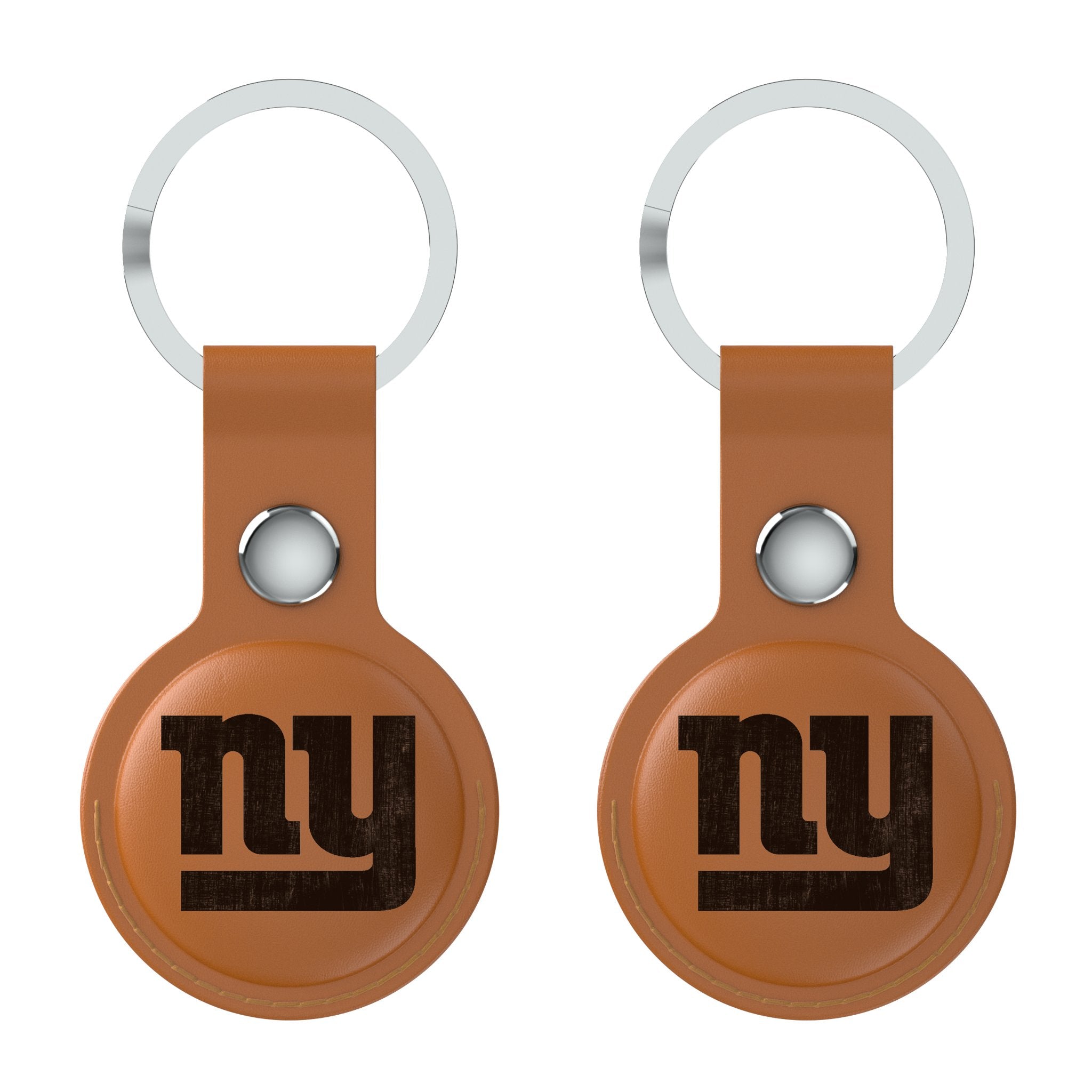 New York Giants Burn Brown Airtag Holder 2-Pack - Sports Gifts, Sports Memorabilia, Sports Collectibles, Fan Shop
