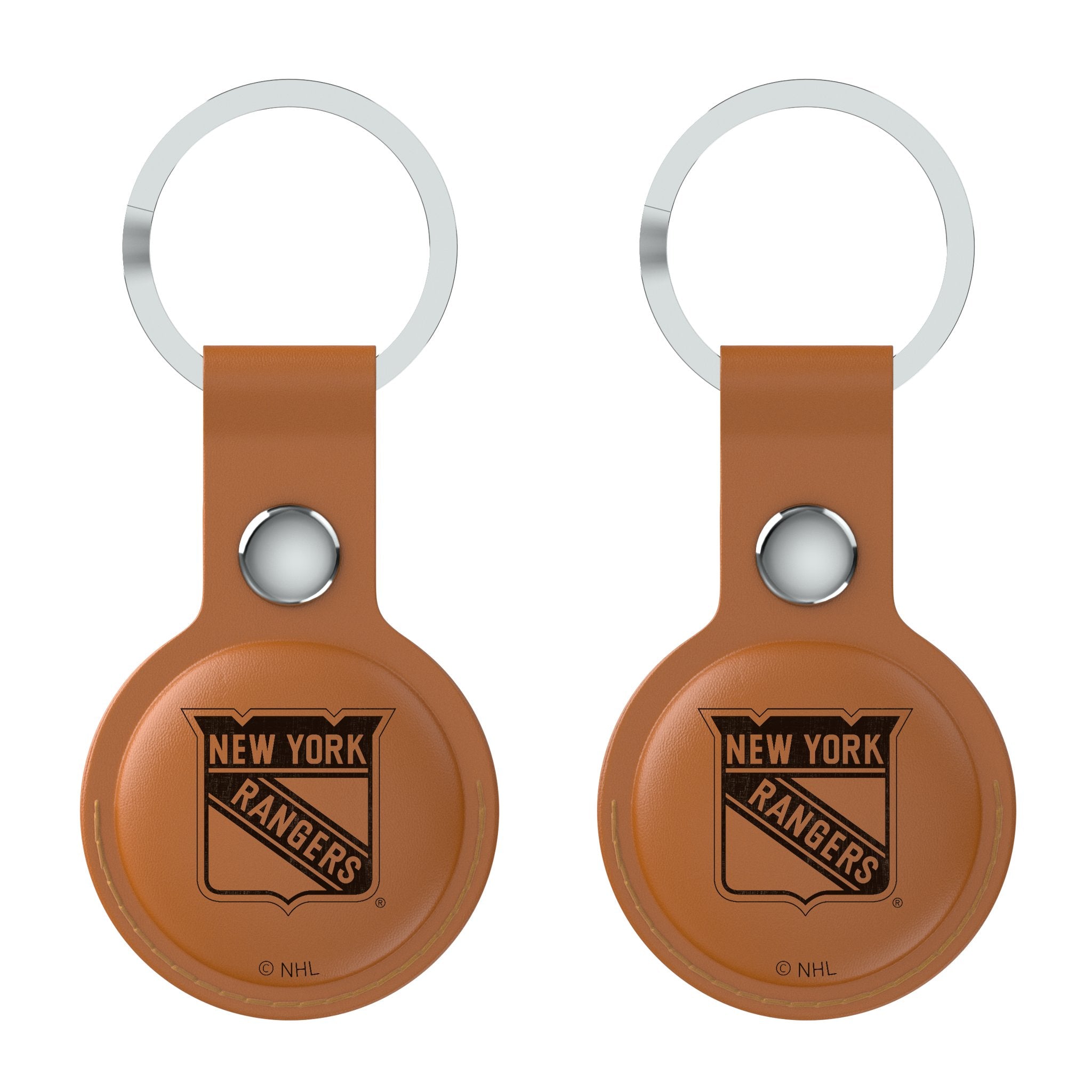 New York Rangers Burn Brown Airtag Holder 2-Pack - Sports Gifts, Sports Memorabilia, Sports Collectibles, Fan Shop