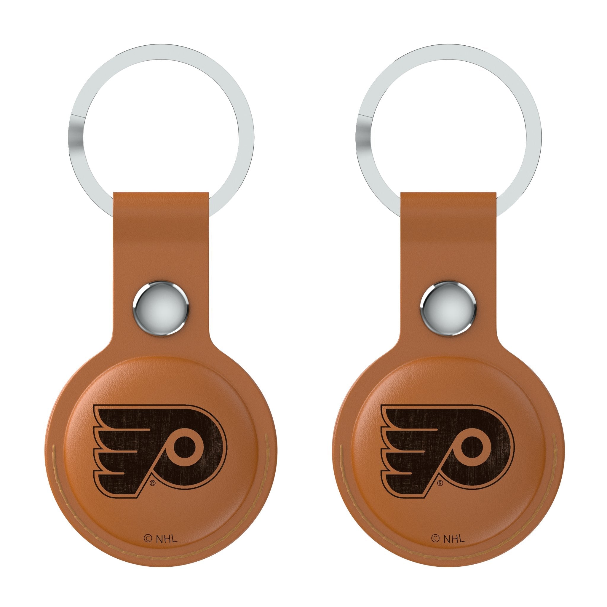 Philadelphia Flyers Burn Brown Airtag Holder 2-Pack - Sports Gifts, Sports Memorabilia, Sports Collectibles, Fan Shop
