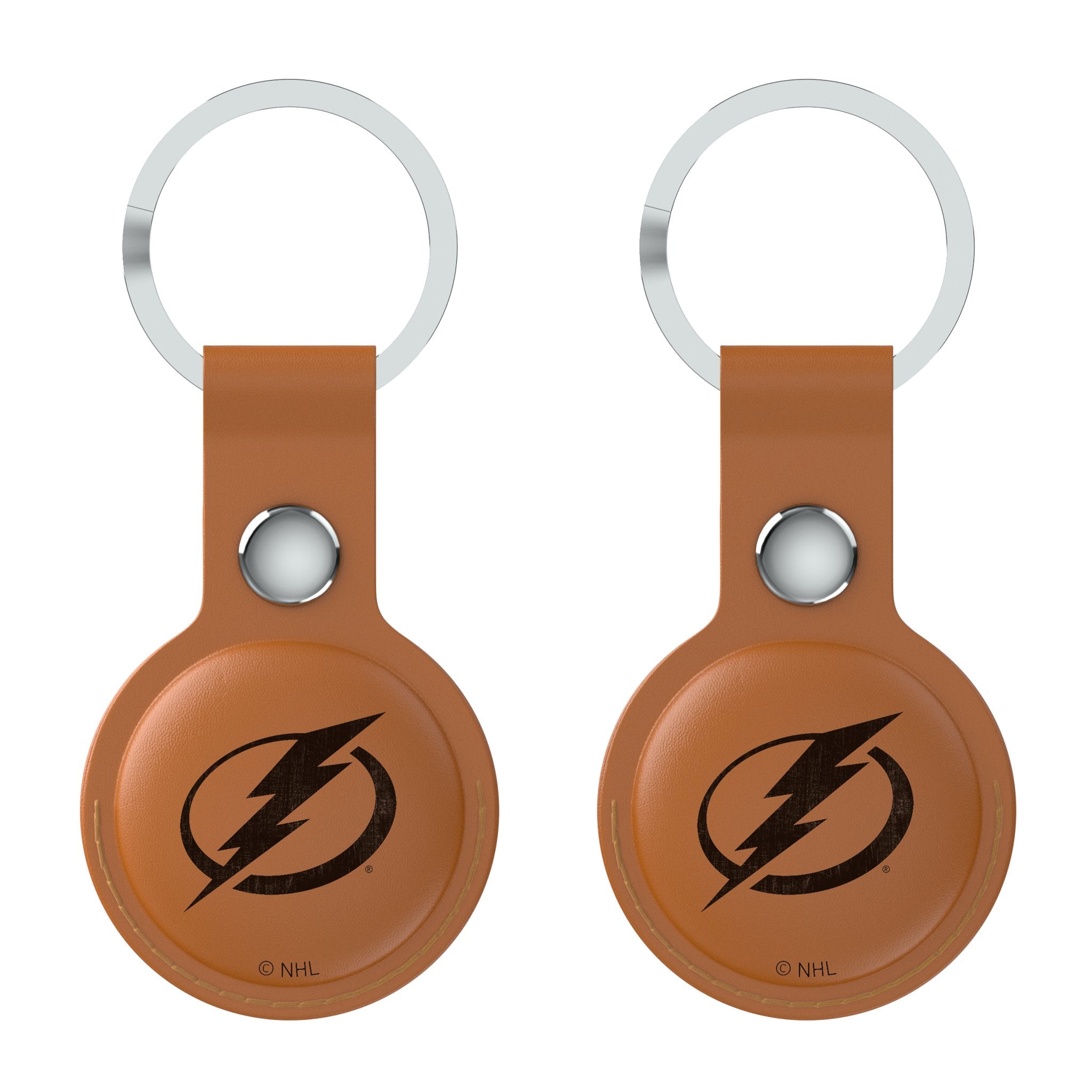 Tampa Bay Lightning Burn Brown Airtag Holder 2-Pack - Sports Gifts, Sports Memorabilia, Sports Collectibles, Fan Shop