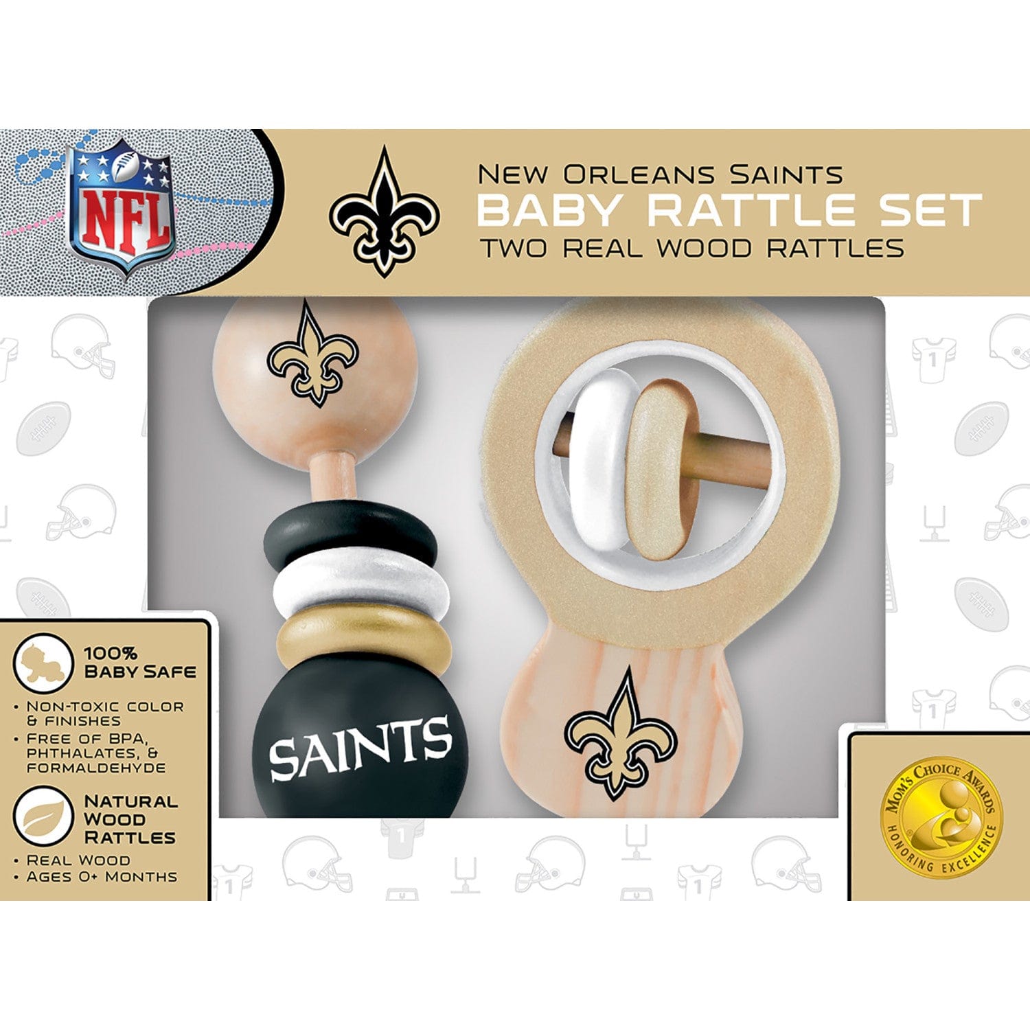 New Orleans Saints Baby Rattles 2-Pack - Sports Gifts, Sports Memorabilia, Sports Collectibles, Fan Shop