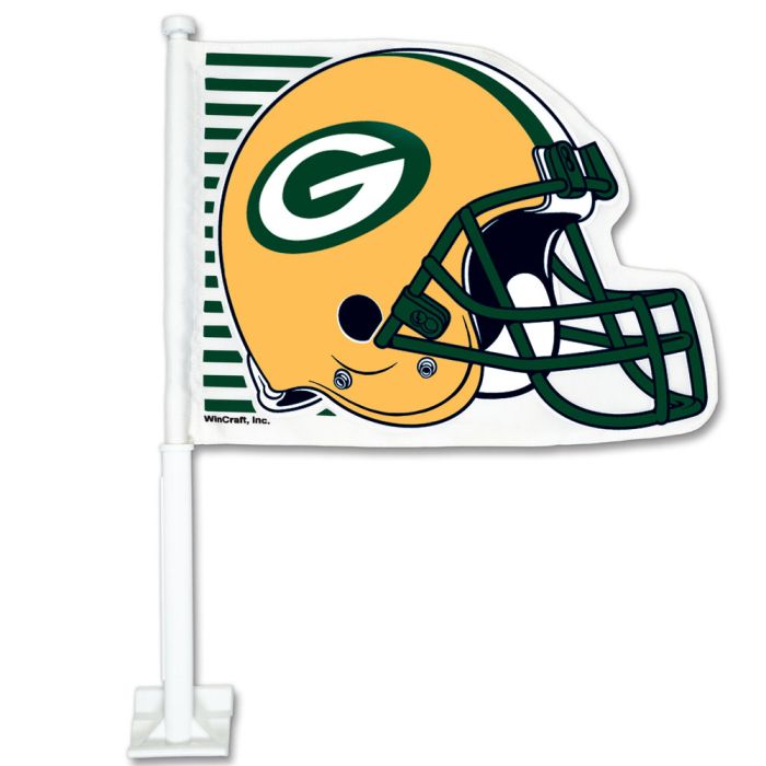 Green Bay Packers Shaped Car Flag - Sports Collectibles, Sports Memorabilia, Sports Fan Shop, Sports Gifts