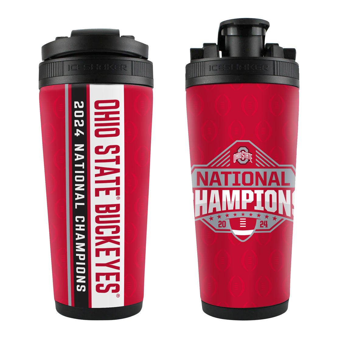 2024-2025 National Football Champions Ohio State Buckeyes CFP 26oz 4D Stainless Steel Ice Shaker - Sports Collectibles, Sports Memorabilia, Sports Fan Shop, Sports Gifts