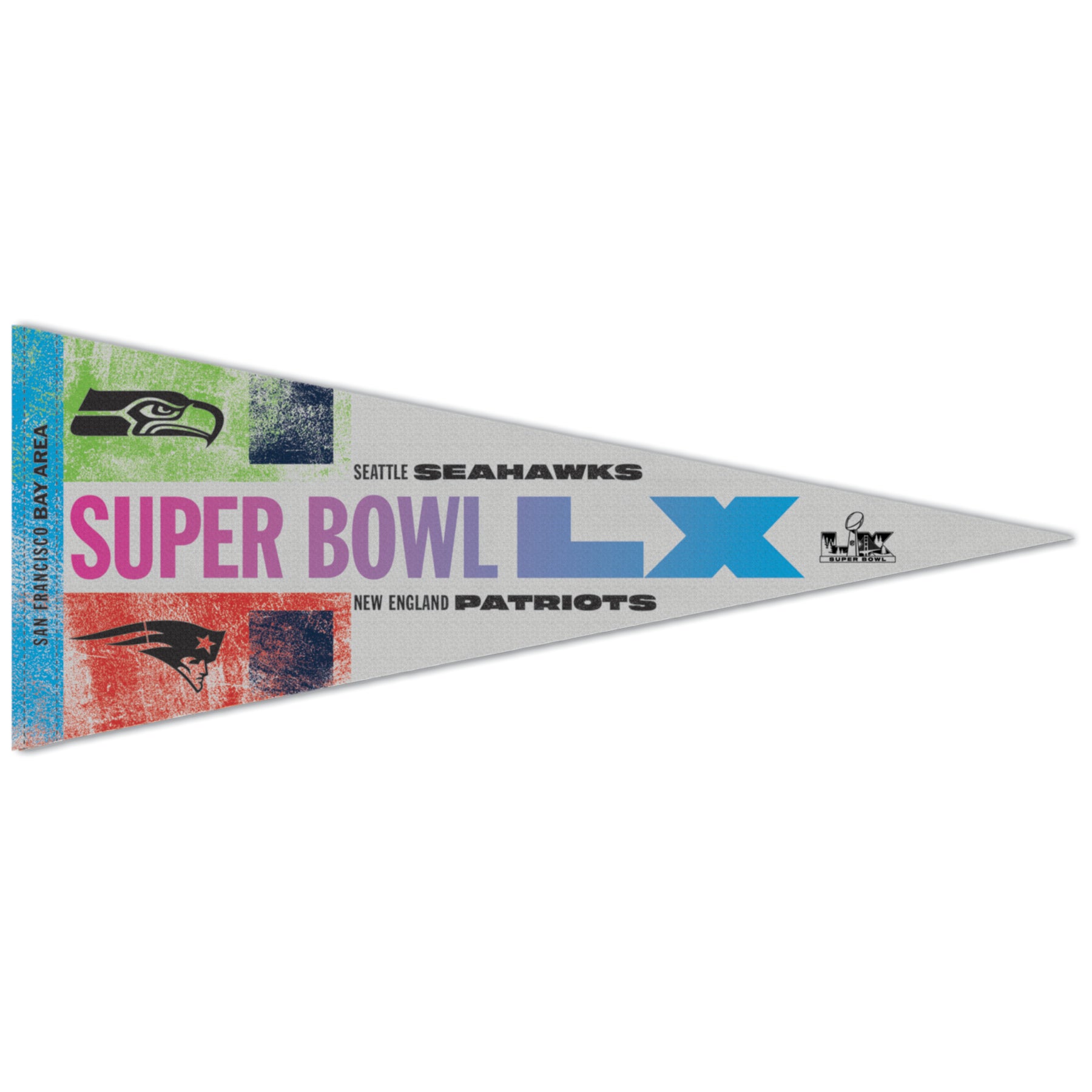 Super Bowl LIX 60 Dueling 12x30 Premium Pennant - Seattle Seahawks v New England Patriots - Sports Gifts, Sports Memorabilia, Sports Collectibles, Fan Shop