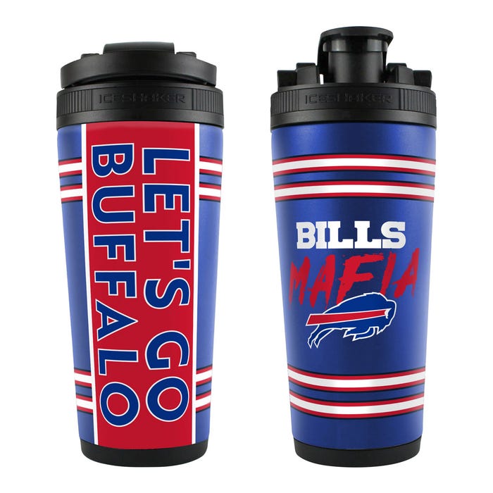Buffalo Bills 26oz 4D Stainless Steel Ice Shaker - Sports Gifts, Sports Memorabilia, Sports Collectibles, Fan Shop