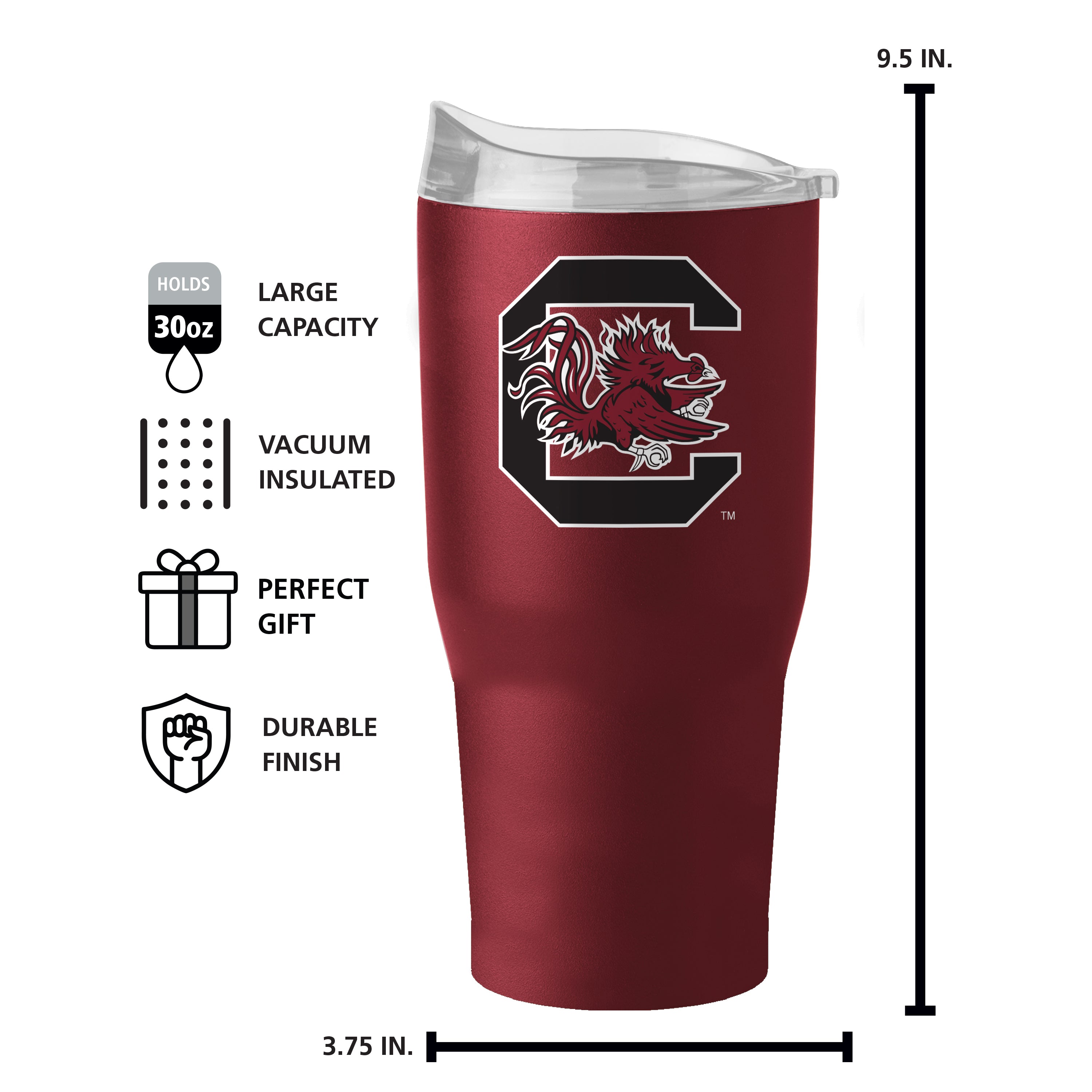 South Carolina 30oz Flipside Powder Coat Tumbler