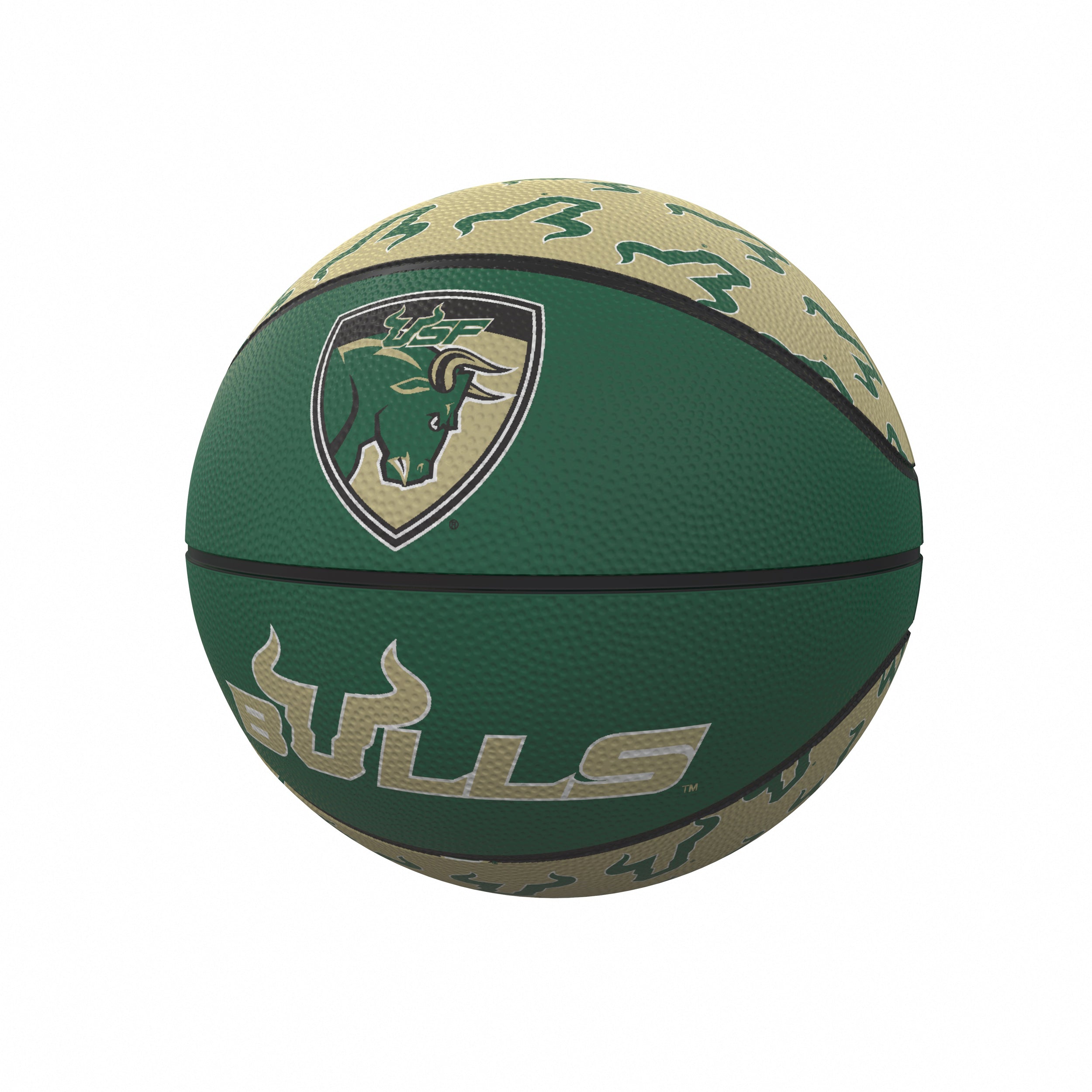 South Florida Repeating Logo Mini-Size Rubber Basketball