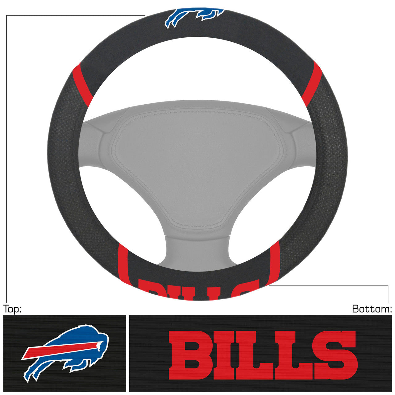 Buffalo Bills Steering Wheel Cover Mesh/Stitched - Sports Collectibles, Sports Memorabilia, Sports Fan Shop, Sports Gifts