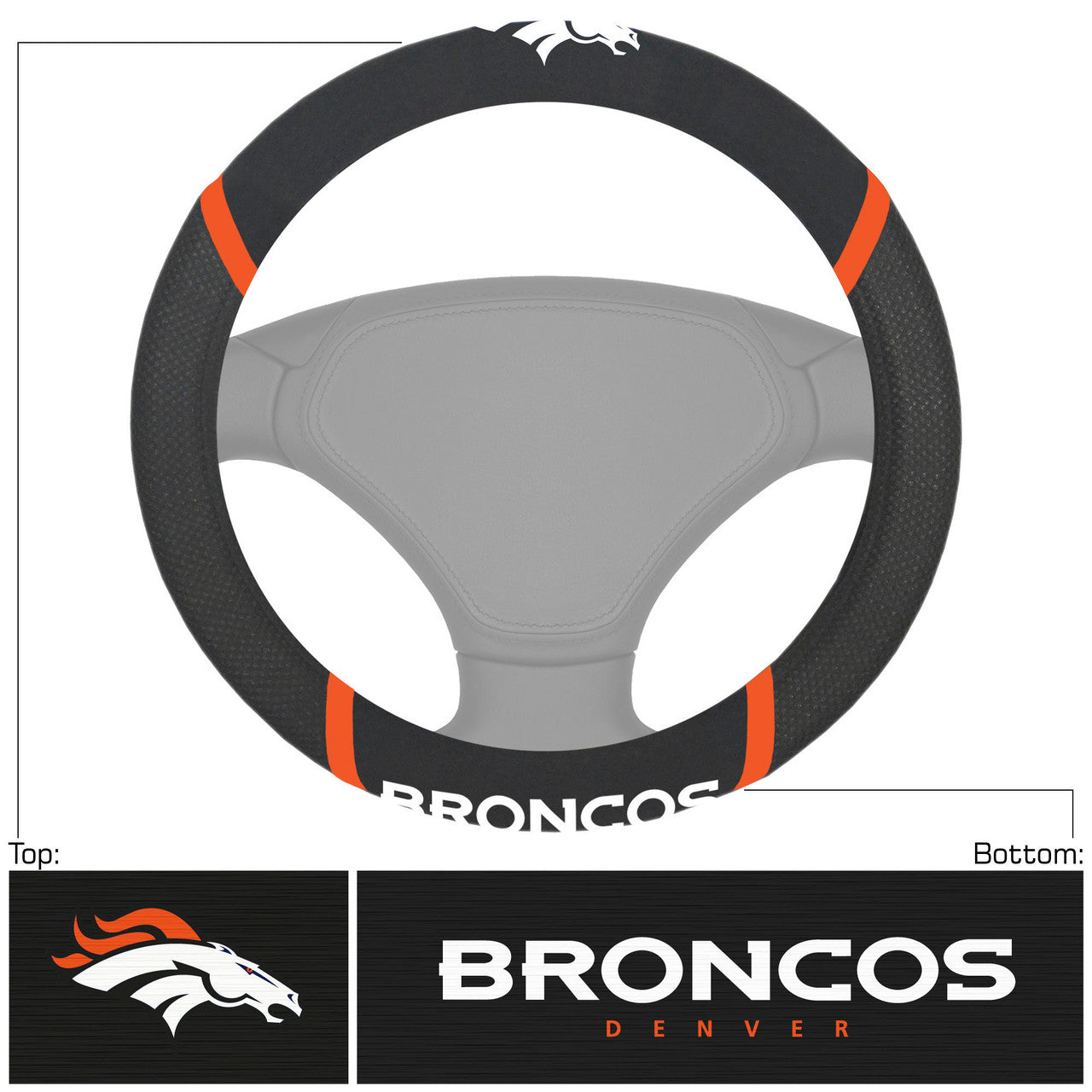 Denver Broncos Steering Wheel Cover Mesh/Stitched - Sports Collectibles, Sports Memorabilia, Sports Fan Shop, Sports Gifts