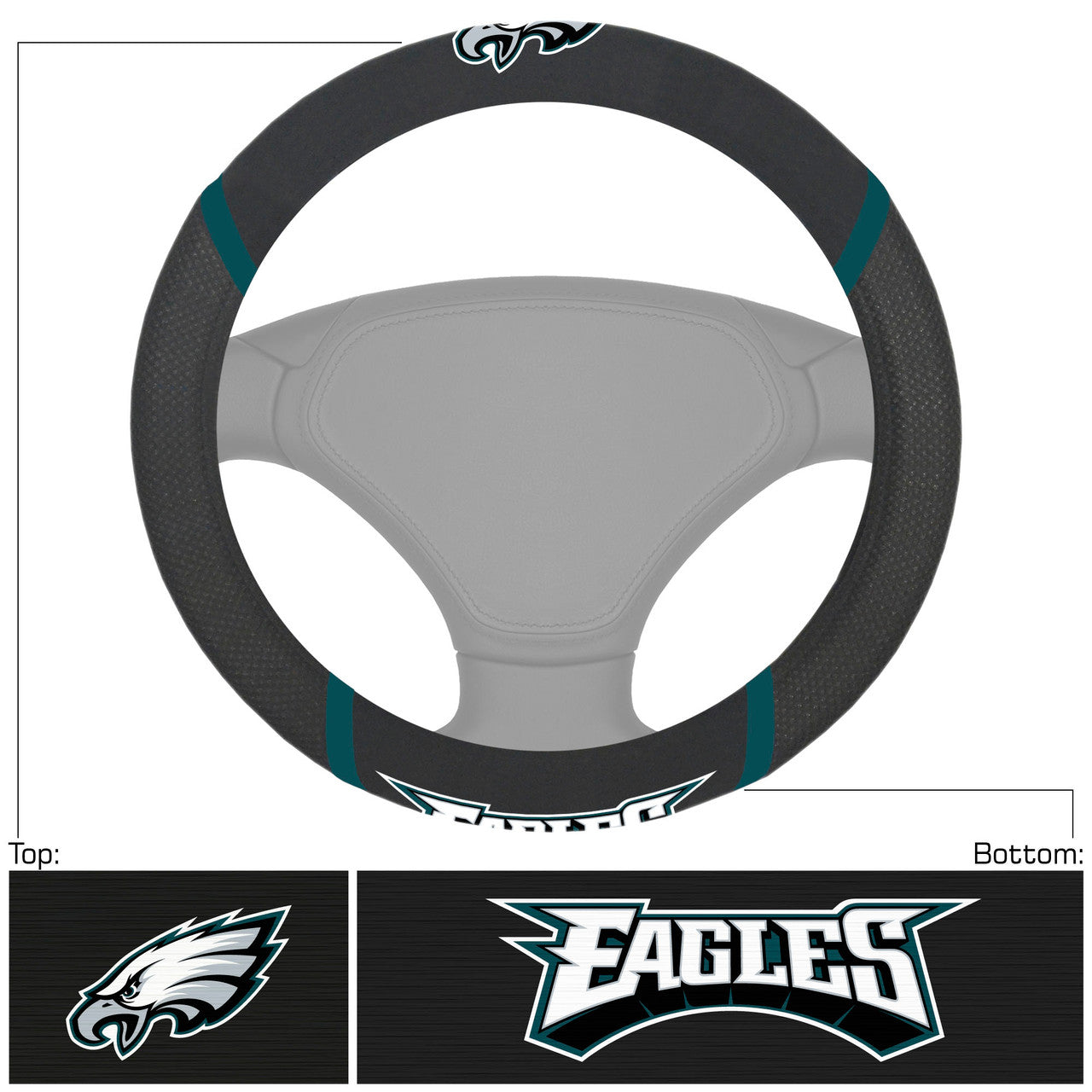 Philadelphia Eagles Steering Wheel Cover Mesh/Stitched - Sports Collectibles, Sports Memorabilia, Sports Fan Shop, Sports Gifts