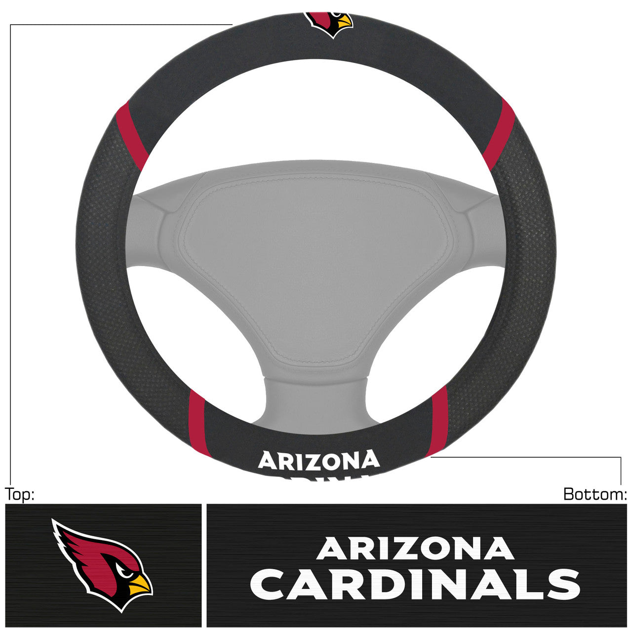 Arizona Cardinals Steering Wheel Cover Mesh/Stitched - Sports Collectibles, Sports Memorabilia, Sports Fan Shop, Sports Gifts