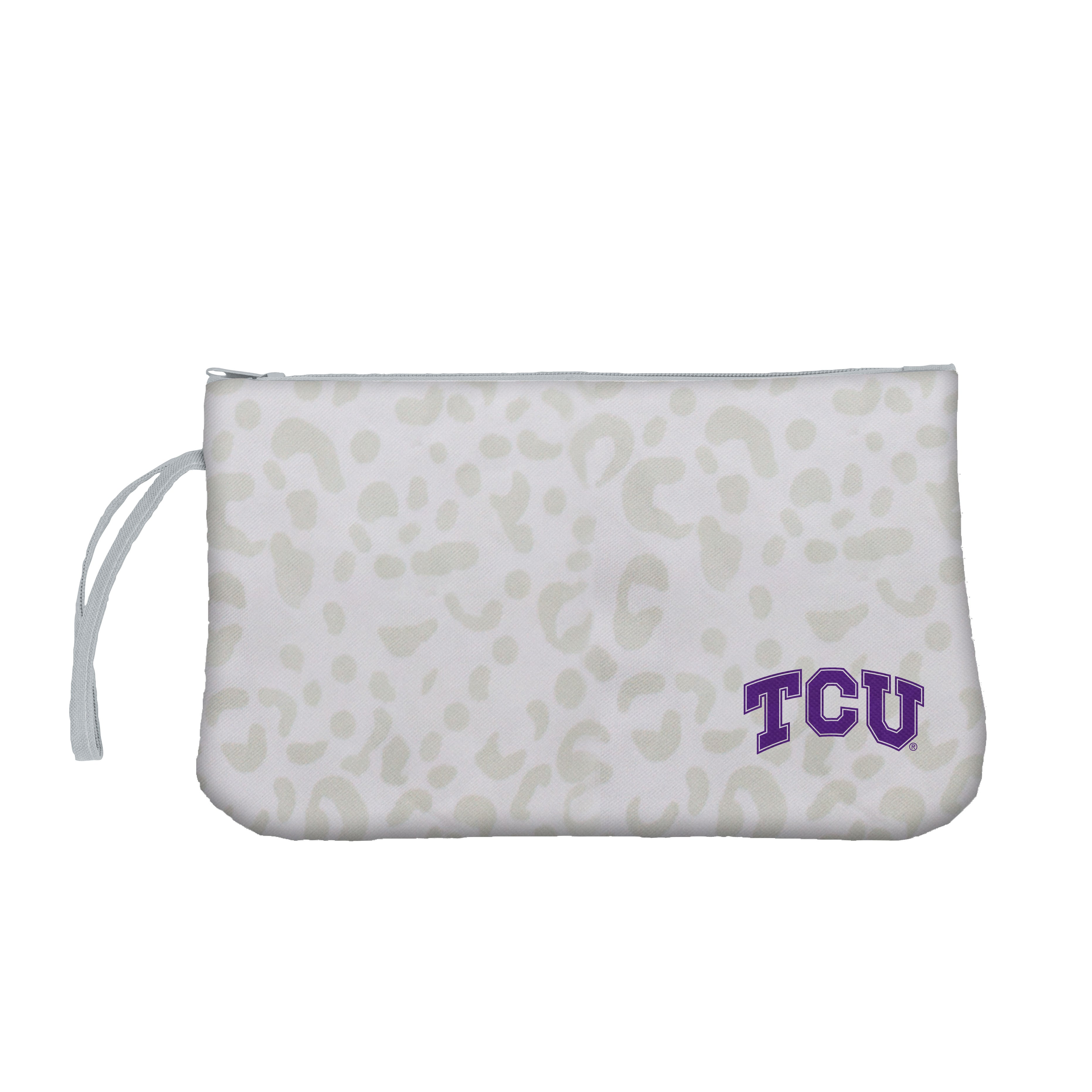 TCU Leopard Print Wristlet