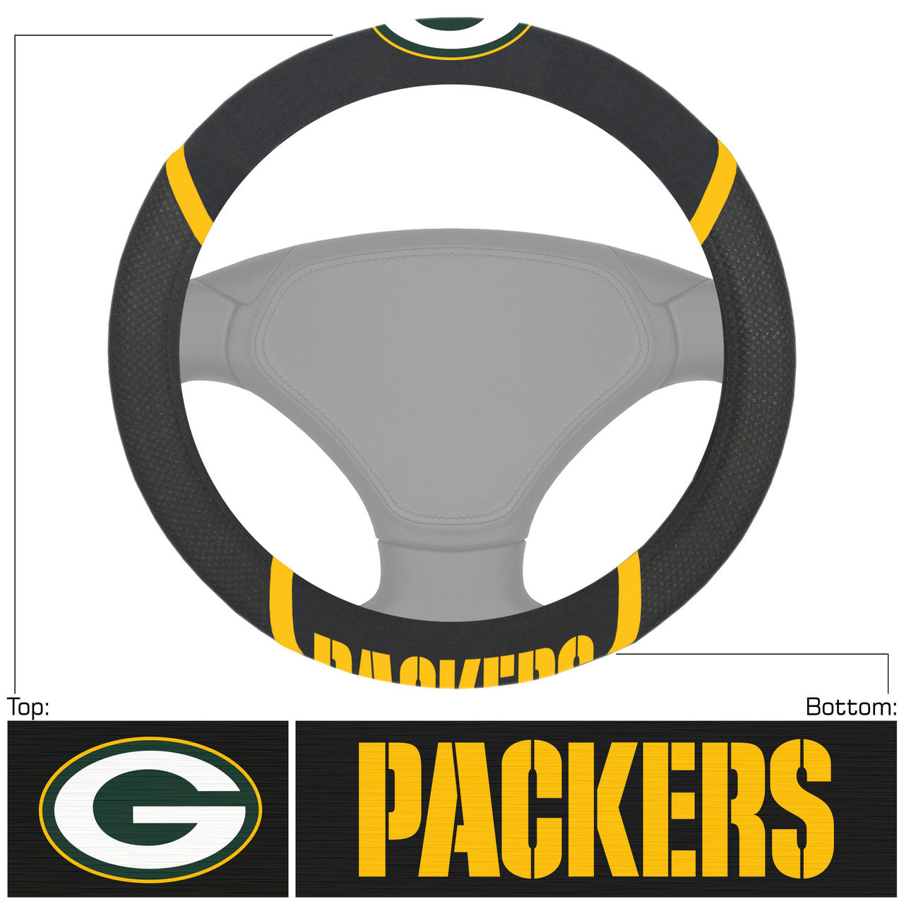 Green Bay Packers Steering Wheel Cover Mesh/Stitched - Sports Collectibles, Sports Memorabilia, Sports Fan Shop, Sports Gifts