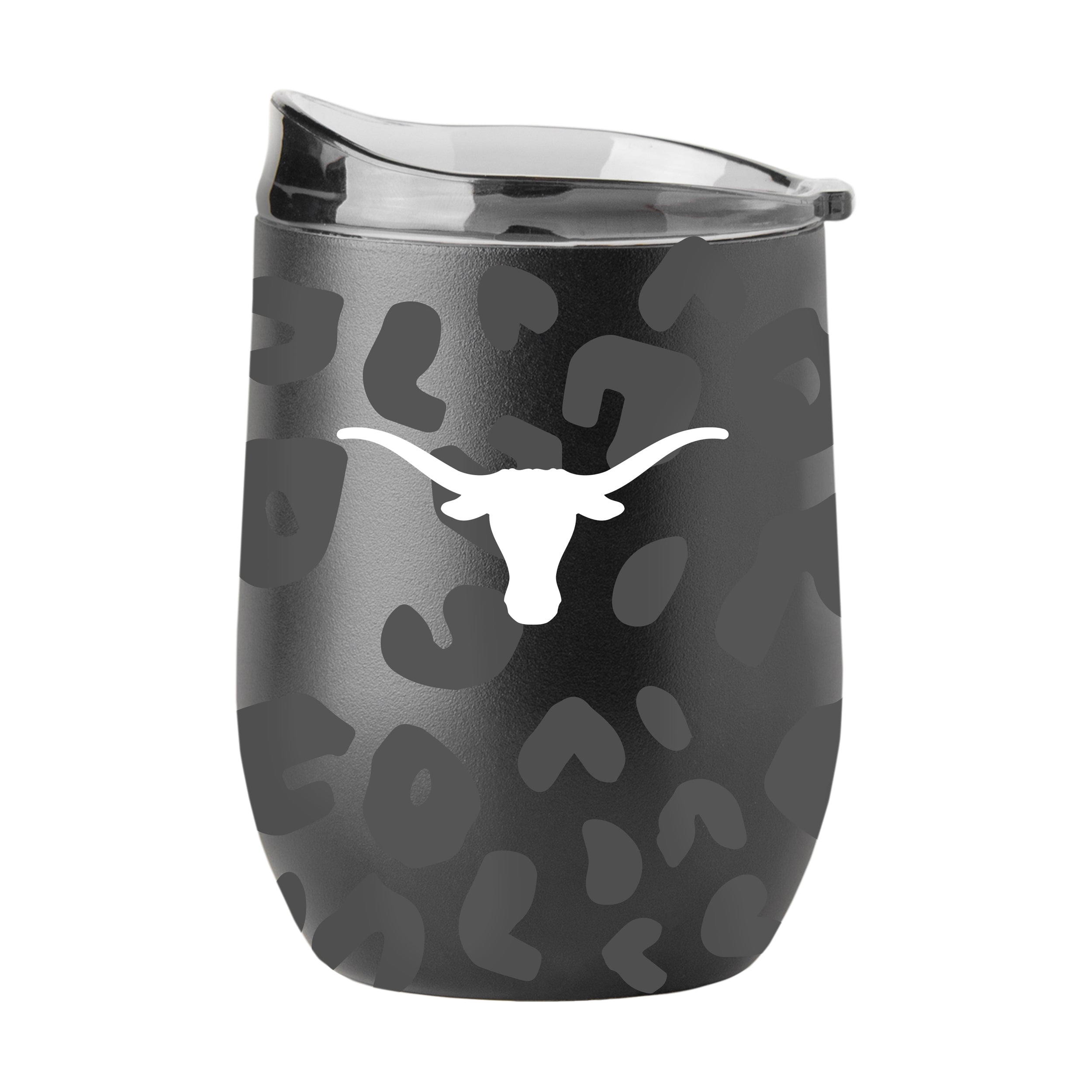 Texas Leopard 16oz Black Powder Coat Curved Beverage