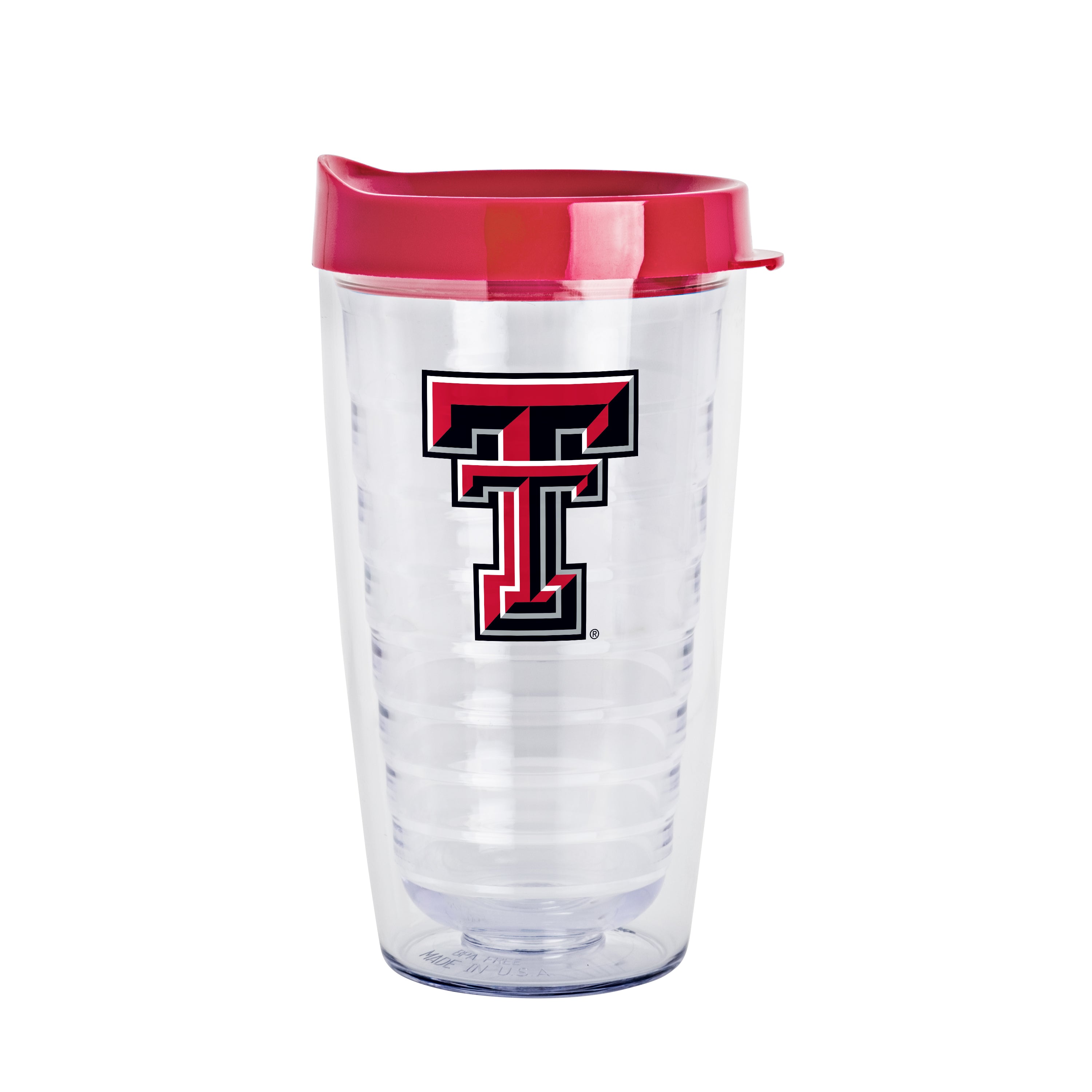 Texas Tech 16oz Flipside Dbl Wall Clear Tumbler